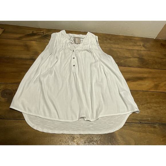 Dolan Anthropologie Sleeveless Henley Pintuck Top Medium - Picture 1 of 10